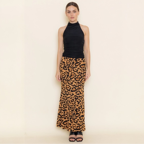 Leopard Print Maxi Skirt - Picture 1 of 7